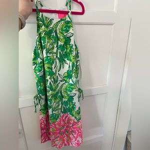 Lily Pulitzer Pearl Romper Flamingle, size 2 green and pink